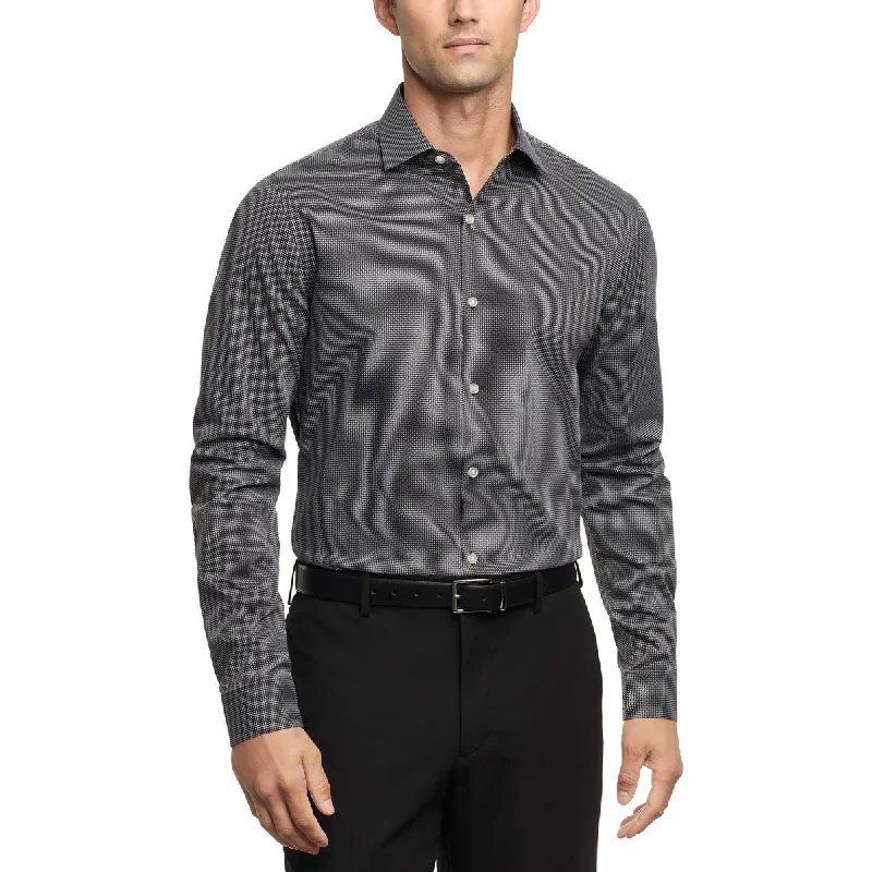 Urban Gear Kenneth Cole Reaction Mens Printed Moisture Wicking Button-Down Shirt