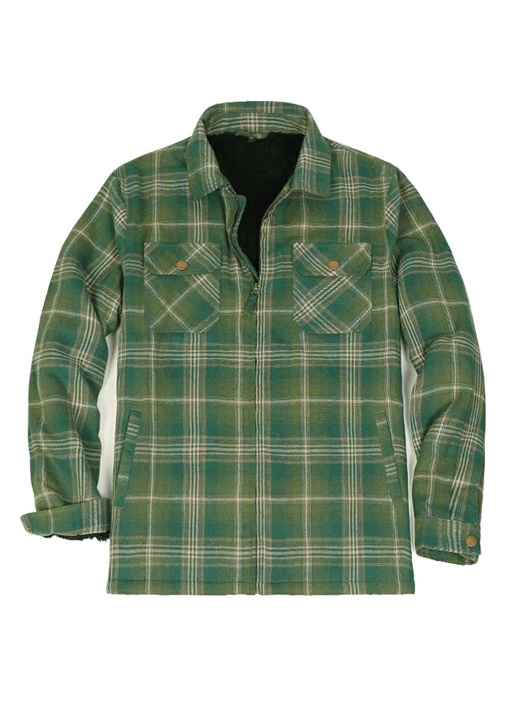 Outdoor Gear Men's Warm Sherpa Fleece Lined Full Zip Up Plaid Flannel Shirt Jacket