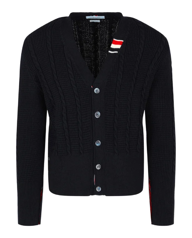 Casual Chic Relaxed V-Neck Cable Cardigan
