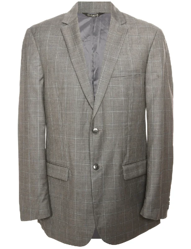 Comfortable Shoes Checked Grey Blazer - L