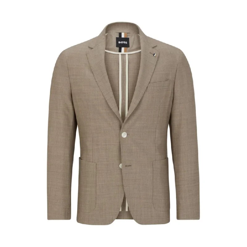 Modern Style Slim-fit jacket in micro-patterned virgin wool