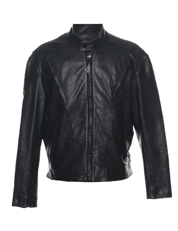 Classic Wear Black Leather Jacket - L