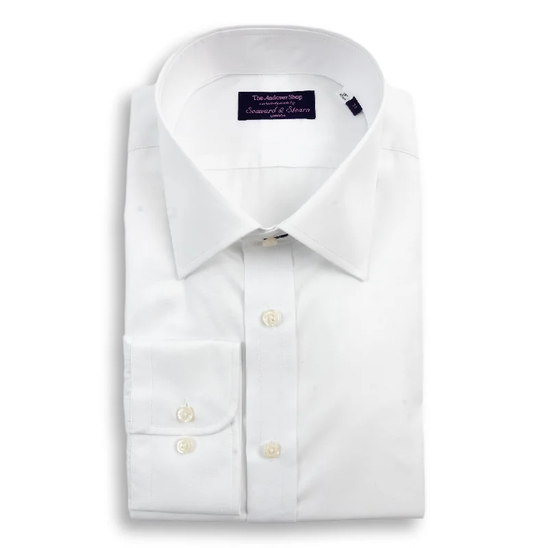 Tailored Comfort Ultrafine White Spread Collar Dress Shirt