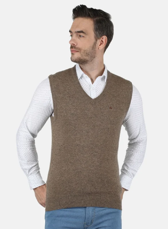 Outdoor Gear Men Beige Solid Sweater