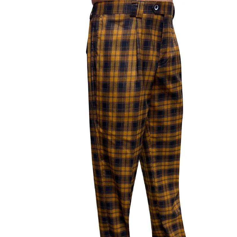 Lounge Wear Antlia Collection: Copper Plaid Wide-Leg Pants
