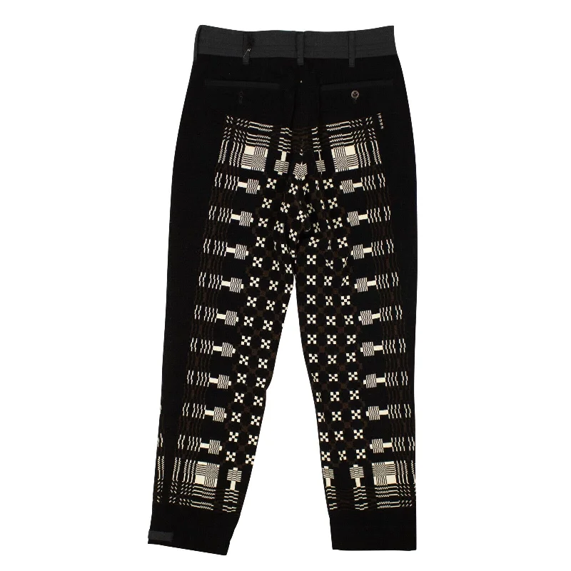 Black Cotton Geometric Print throughout Pants