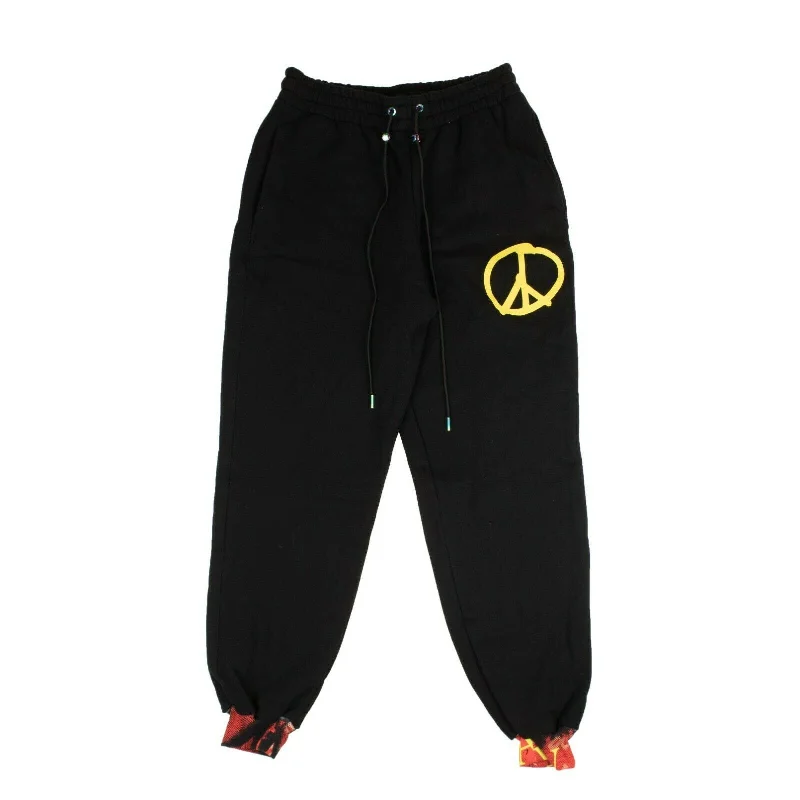 Bossi Peace Sign Sweatpants - Black/Yellow