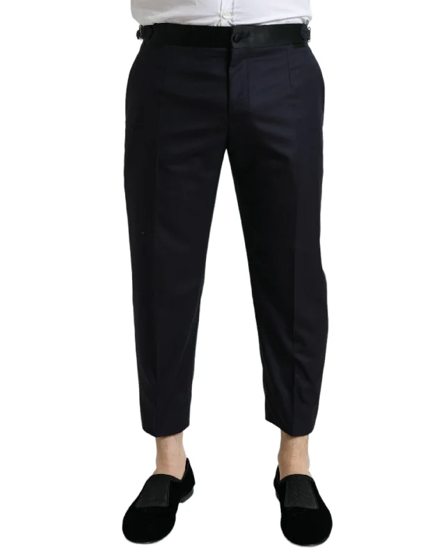 Urban Gear Dolce & Gabbana Elegant Wool-Silk Blend Cropped Dress Men's Pants