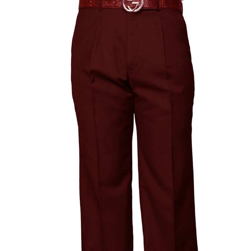 Smart Casual Wear Dubhe Collection: Burgundy Pleated Wool Pants