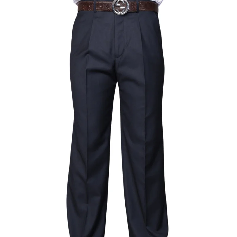 Cozy Essentials Dubhe Collection: Navy Pleated Wool Pants