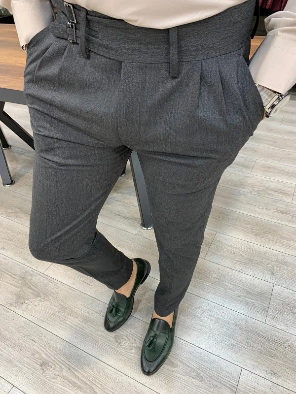 All-Day Wear Ferrar Double Pleated Gray Pants