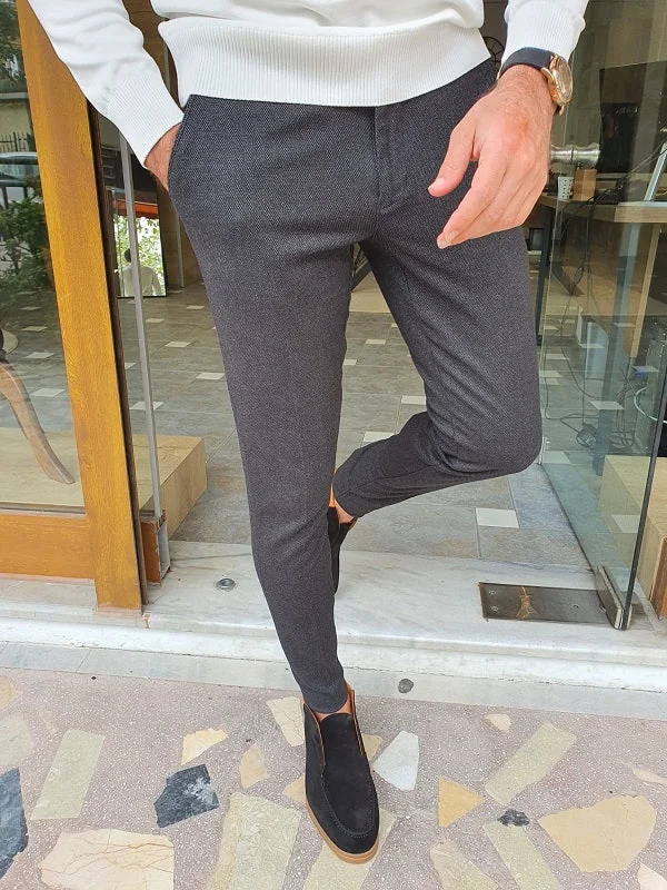 Frezo Black Slim Fit Pants