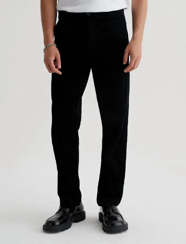 Smart Casual Wear Lochlan Corduroy Trouser In True Black