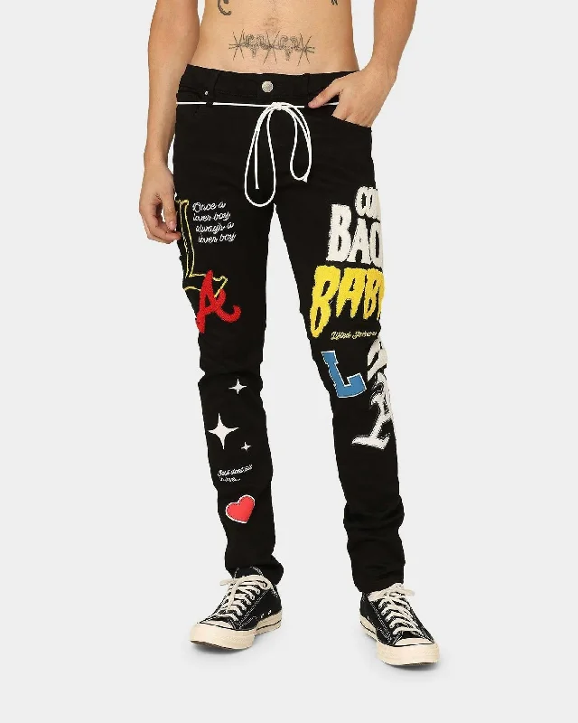 Active Gear Men's Boulevard Puff Print Denim Pant In Black Wash
