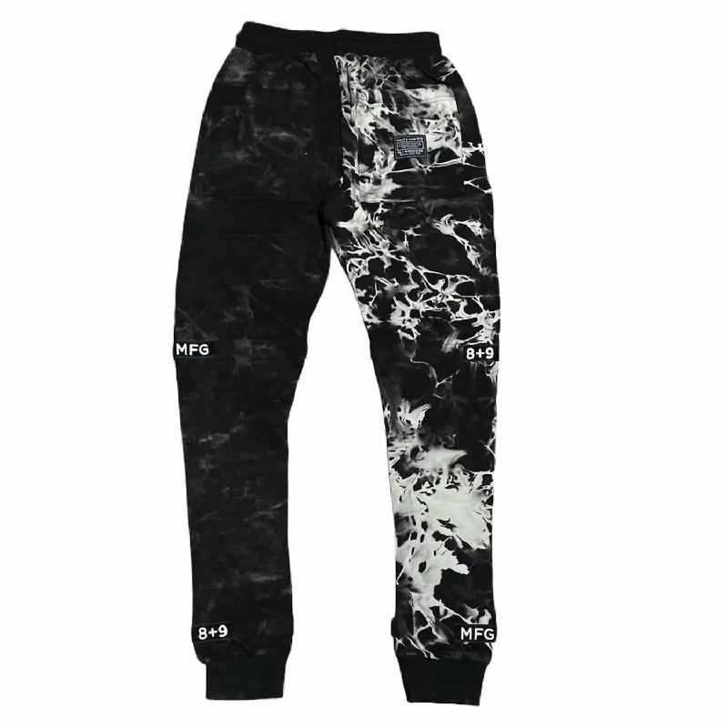 Soft T-Shirts Men's Strapped Up Fleece Sweatpants In Oreo Tie Dye