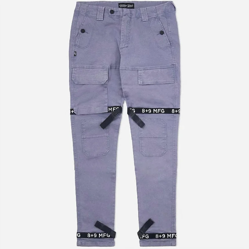 Men's Strapped Up Vintage Washed Utility Pants In Vintage Blue