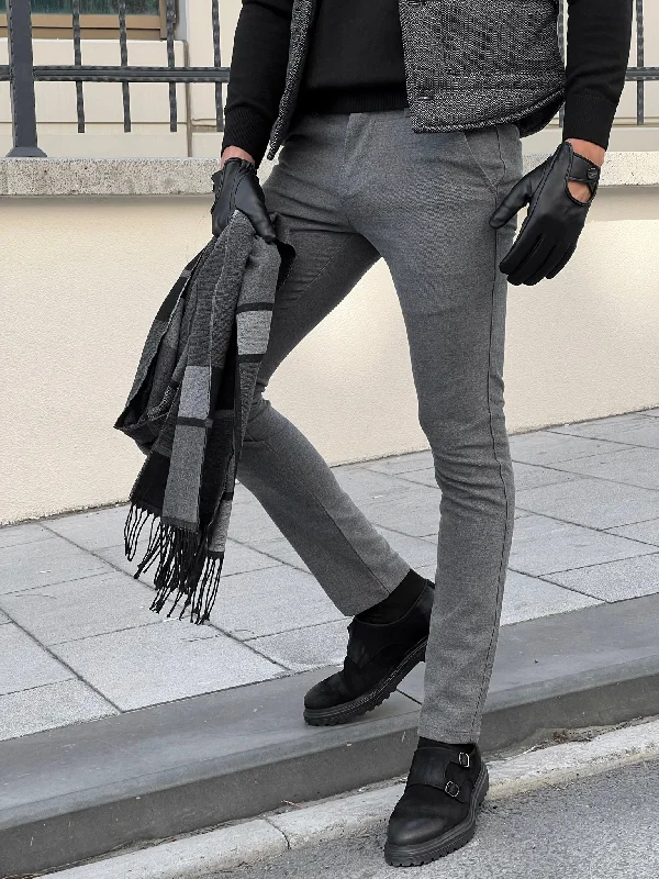 Comfortable Shirts Bojoni Astoria Slim Fit High Quality Gray Patterned Mink Pants