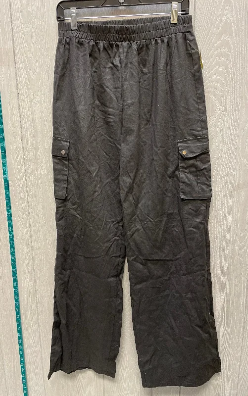 Relaxed Denim Pants Cargo & Utility By Pretty Little Thing In Grey, Size: 10