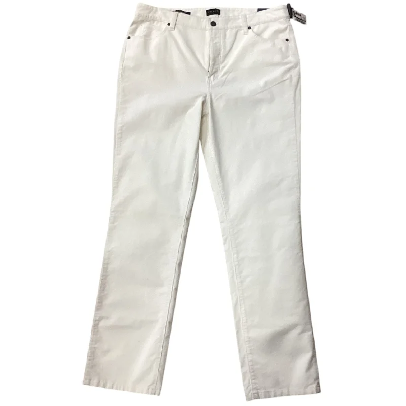 Tailored Comfort Pants Corduroy By Talbots In Cream, Size: 14