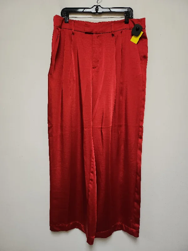 Basic Fashion Pants Wide Leg By A New Day In Red, Size: 14