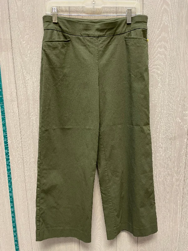 Trendy Comfort Pants Wide Leg By Chicos In Green, Size: 10