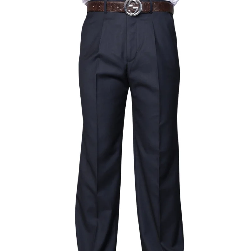 Soft Fabrics Saiph Collection: Navy Pleated Pants - Big Sizes Available