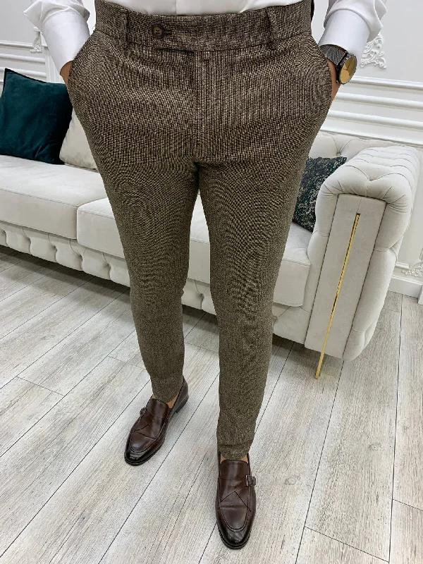 Serra Brown Slim Fit Pants