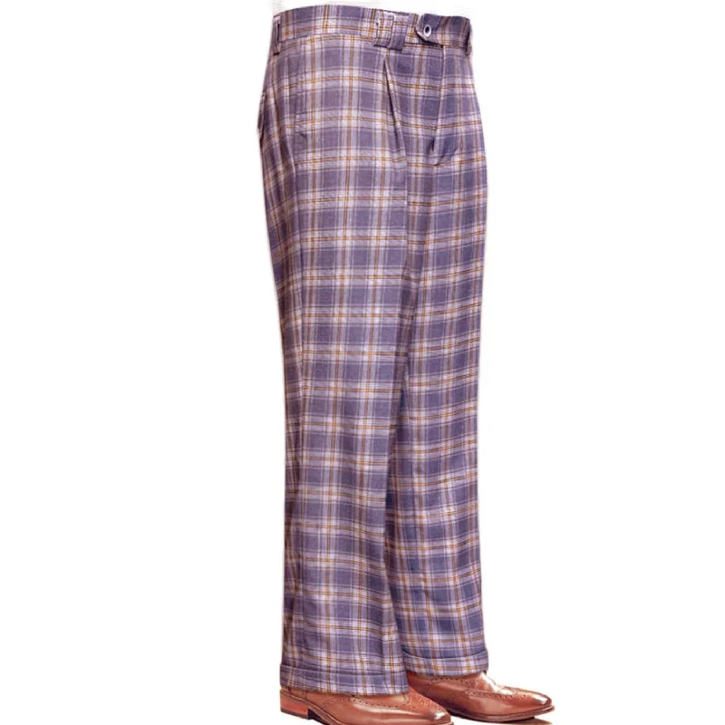 Relaxed Wear Titania Collection: Lavender Plaid Wide-Leg Pants