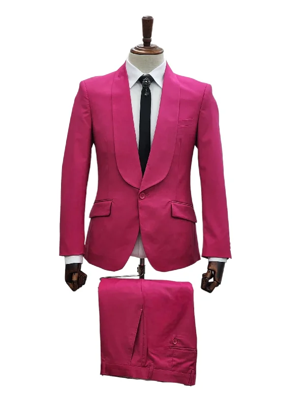 Classic Jackets 1 Button Slim Fit Suit FF1S-TRS Pink