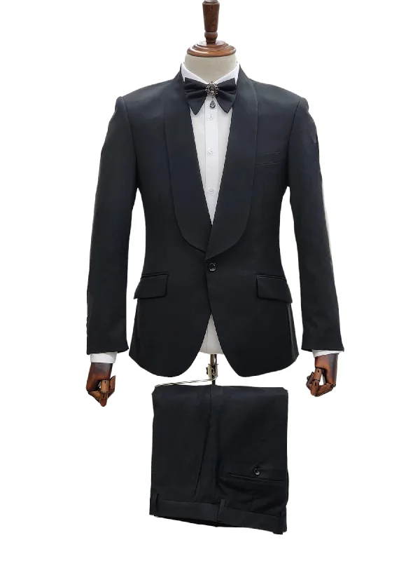 Urban Look 1 Button Slim Fit Suit FF1S-TRS Black