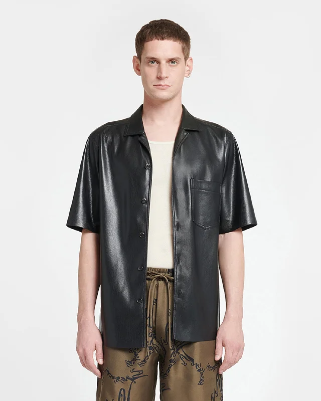 Cozy Sweatshirts Bodil - Okobor™ Alt-Leather Shirt - Black
