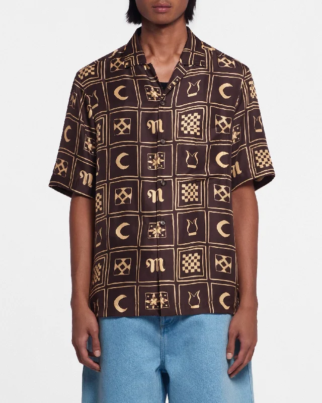 Essential Wardrobe Bodil - Printed Silk-Twill Shirt - Apricot Kopjafa