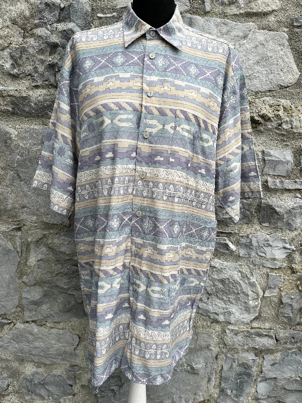 Versatile Wardrobe 80s Aztec long shirt M/L
