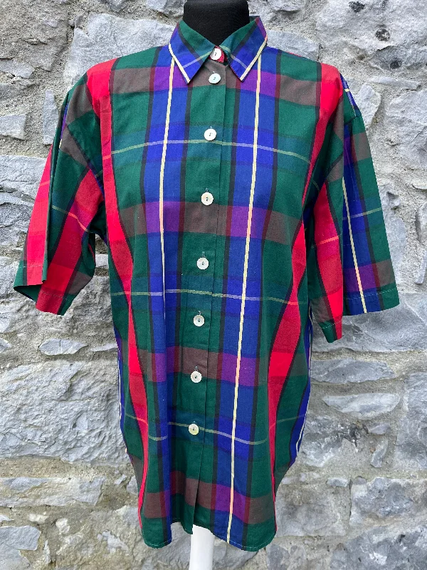 Modern Style 80s Red&green tartan shirt uk 14