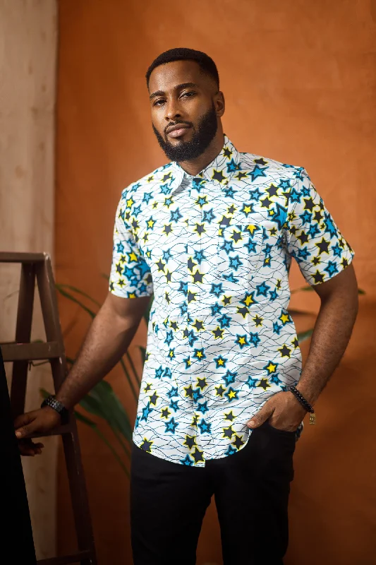 Effortless Style ALAFIN SHORT SLEEVE AFRICAN PRINT SHIRT