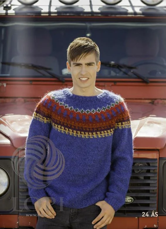 Timeless Apparel Ás (Ace) Mens Wool Sweater Blue