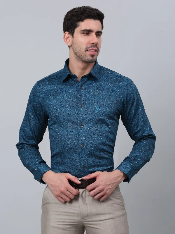 Sporty Styles Men's Blue Party Paisley Print Full Sleeve Shirt
