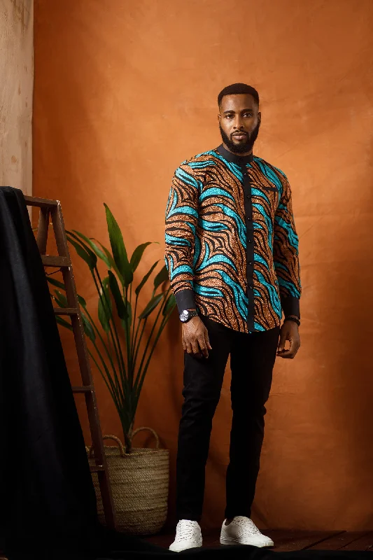 Outdoor Clothing DUKA LONG SLEEVE AFRICAN PRINT SHIRT