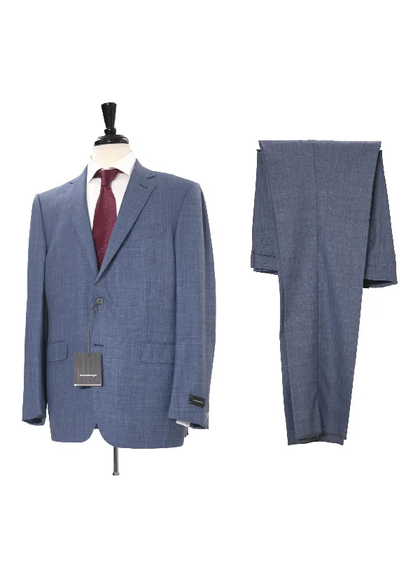 Casual Denim Ermenegildo Zegna Mens 46R Drop 7 Blue Wool Linen Silk Blend 2 Piece Suit Casual Denim Ermenegildo Zegna Mens 46R Drop 7 Blue Wool Linen Silk Blend 2 Piece Suit