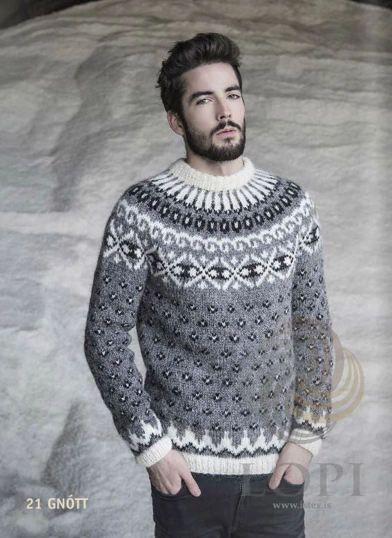 Modern Style Gnótt Mens Wool Sweater Grey