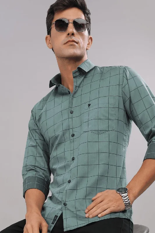 Comfy Jackets Granite Green Box Checks - Full-Stain Proof