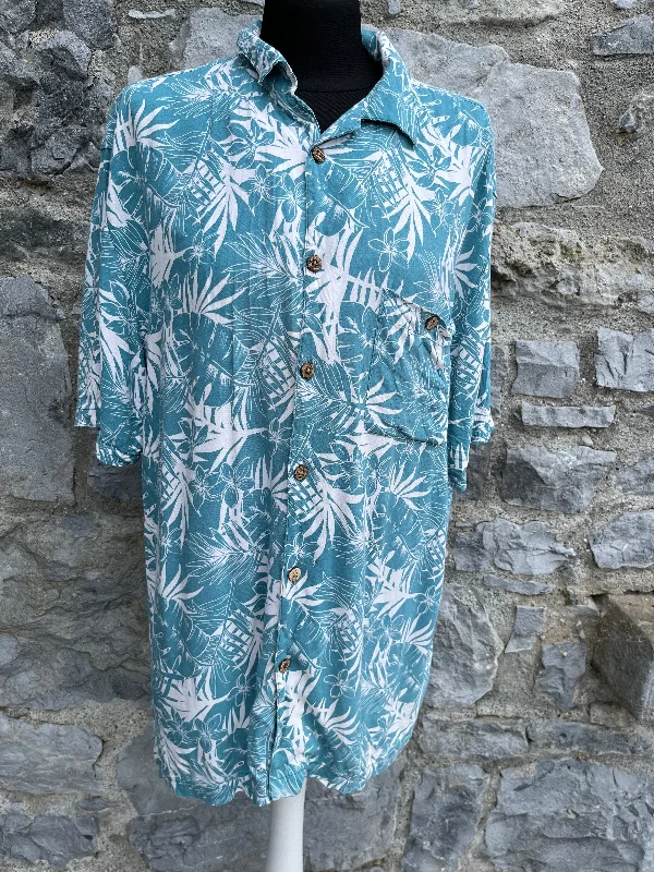 Everyday Essentials Green palm leaves shirt Large