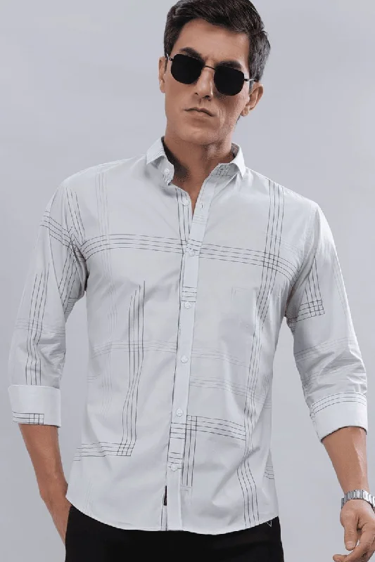 Cozy Apparel Grey Multi Line Print -Full-Stain Proof