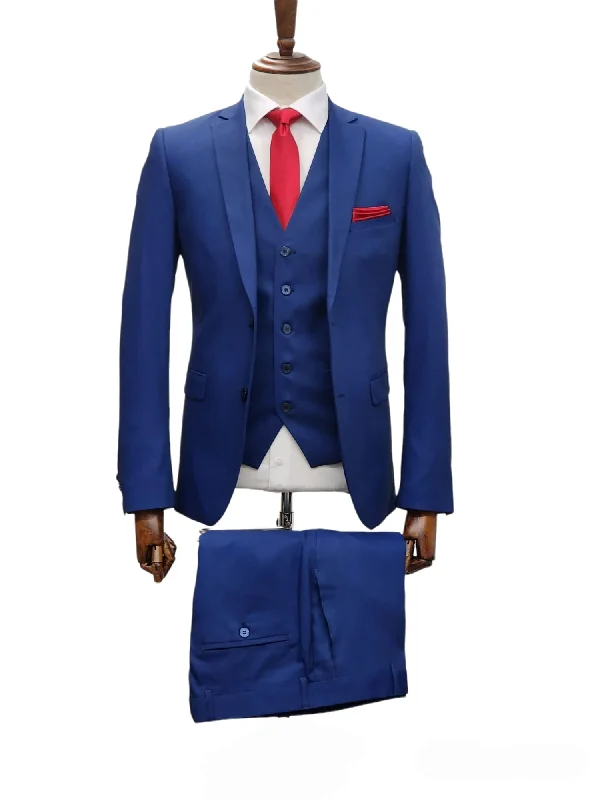 Giovanni Testi 2 Button 3Pc Slim Fit suit GT2+V-H5130 M.BLUE