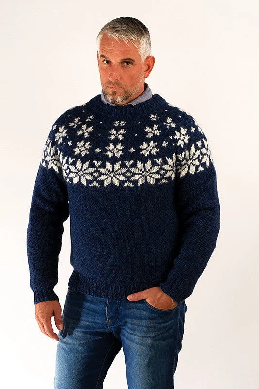 Smart Casual Wear Fönn Wool Sweater Blue