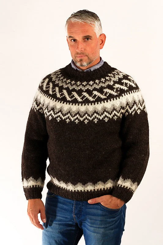 Casual Wear Traditional Wool Pullover Black