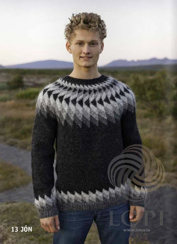 Casual Chic Jón (John) Mens Wool Sweater Black Heather