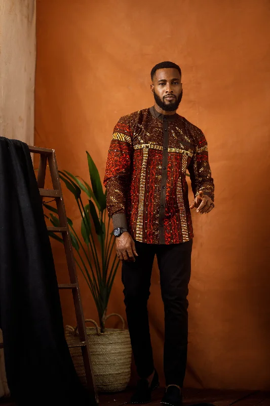 Casual Jackets LENCHO LONG SLEEVE AFRICAN PRINT SHIRT