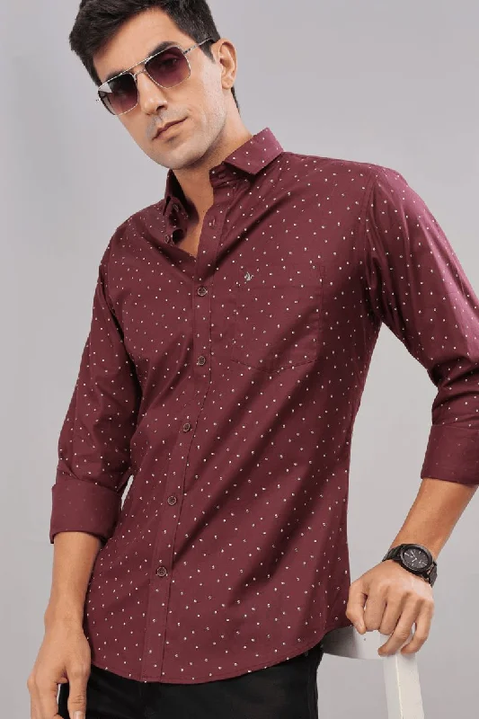 Maroon Polka Print -Full-Stain Proof