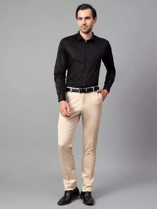 Stylish Looks Men's Black Solid Full Sleeve Partywear Shirt